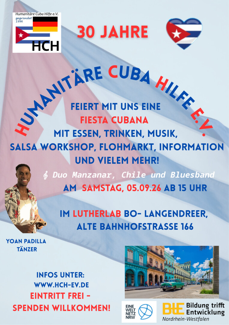 Das Einladungsplakat für die 30 Jahre HCH Feier am 05.09.2026. Wir feiern mit Essen, Trinken, Musik und vielem mehr im LutherLAB ab 15 Uhr.