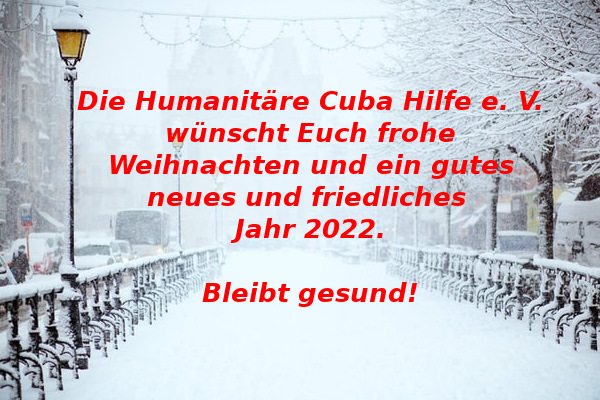 Weihnachtskarte der HCH - wir wüschen frohe Weihnachten 2021