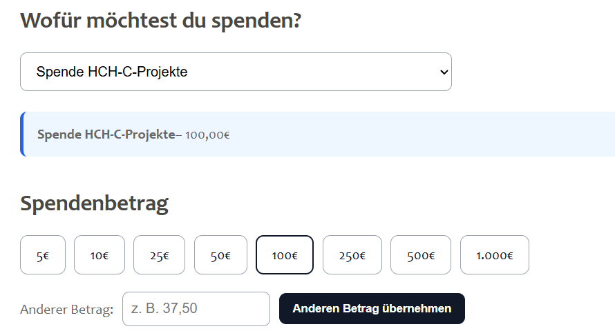 Vorschaubild: Wir haben unsere Seite "Geldspende" erweitert. Jetzt mit generiertem QR Code und Auswahlmöglichkeiten, welches Projekt ihr unterstützen möchtet.