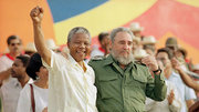 Nelson Mandela und Fidel Castro