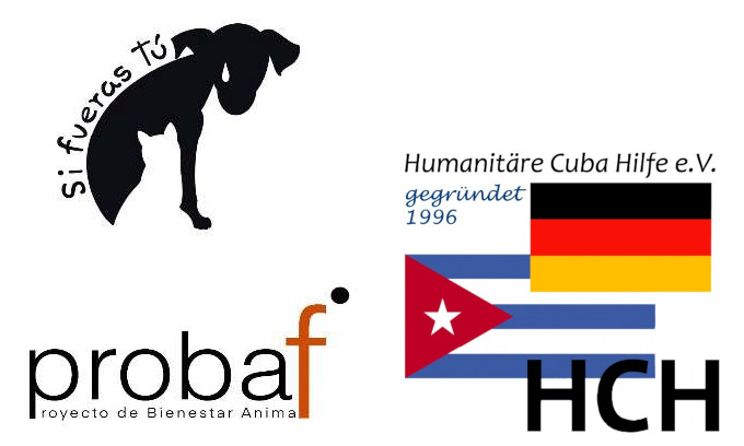 Gezeigt wird das Logo von probaf, unserem Tierschutzprojekt auf Kuba und das HOH Logo.