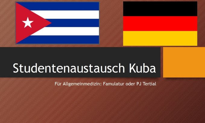 Die Seite einer Präsentation zu unserem Projekt Studentenaustausch mit Kuba.